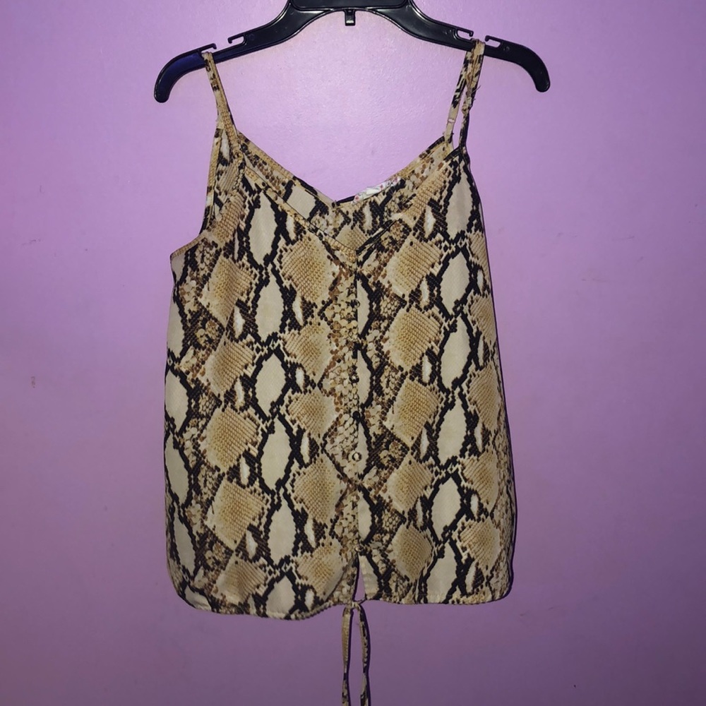 Tan snake skin tank top